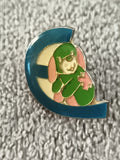 Pin's vintage infirmier chien mascotte croissant bleu badge émaillé (Ref 3)