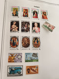 Timbres anciens Antigua Noël 1974-1975 thématique art et événements