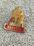 Pin's vintage Banette boulanger doré émaillé logo publicitaire années 90 (Ref 5)