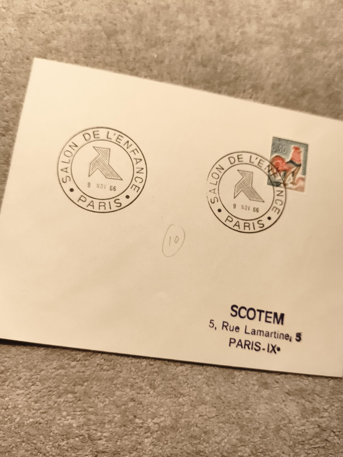 Lettre premier jour Salon de l'Enfance Paris 1966 cachet philatélie SCOTEM