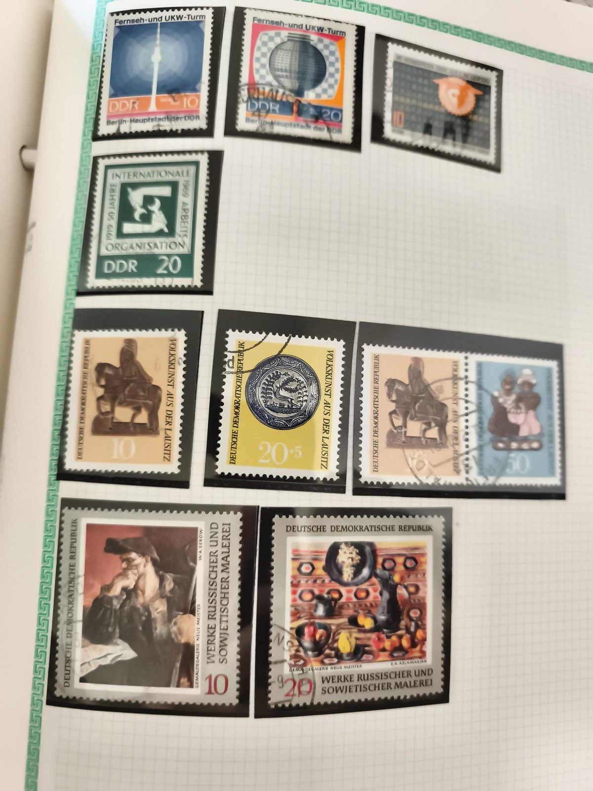 Timbres DDR oblitérés Allemagne de l’Est thématiques Berlin art 1960s-1970s phil