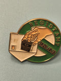 Vintage pin's REGISTAMP vert main lettre philatélie poste ancien collection