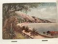 Carte postale ancienne Menton Pétrole Hahn publicité paysage vintage CPA