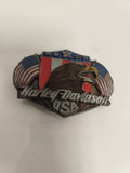 Boucle de ceinture Harley-Davidson USA aigle drapeau ancien vintage biker