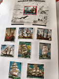 Timbres anciens Paraguay voiliers anciens série complète navigation philatélie