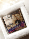 Carte publicitaire parfum Justin Bieber Girlfriend vintage rétro pop