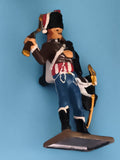 Figurine soldat plomb Empire ancien, officier uniforme bleu blanc rouge, vintage