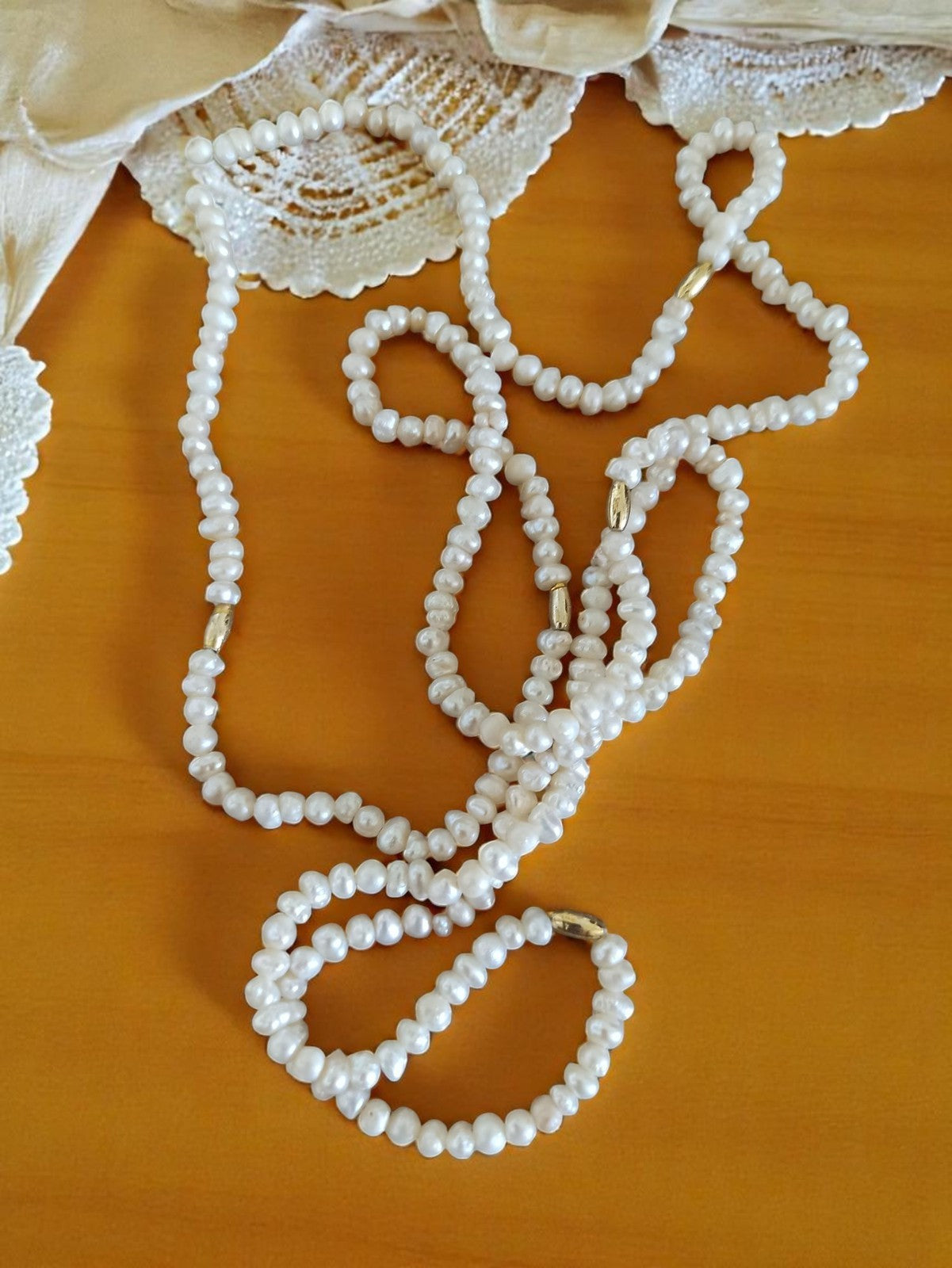 Collier perles de culture authentiques vintage fermoir doré bijou ancien