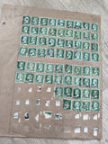 Gros lot timbres anciens Marianne 30c sur planche philatélie vert, étude France