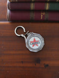 Porte-clés vintage CALTEX métal publicitaire rétro, logo étoile années 70