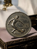 Médaille ancienne football concours France, finition argentée, vintage sport