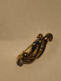 Broche vintage motif feuille dorée perle, bijou rétro ancien, pin's élégant