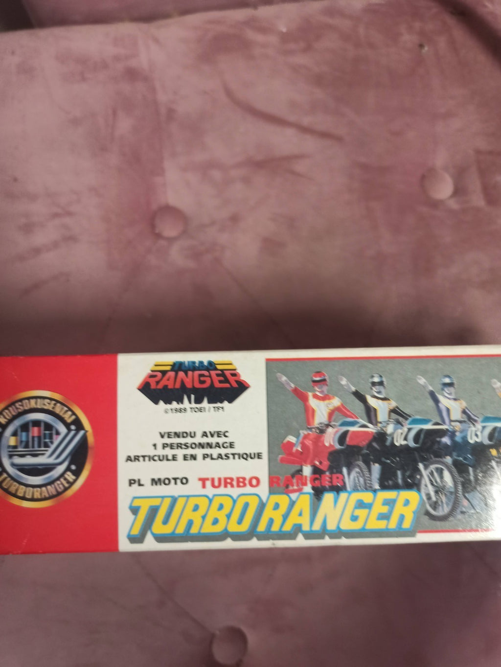 Vintage Bandai Turbo Ranger Moto Rose + Figurine 1989 France Sentai