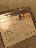 Carte postale Tribune de Lausanne 1952 timbres CFF Suisse philatélie (Ref 27)