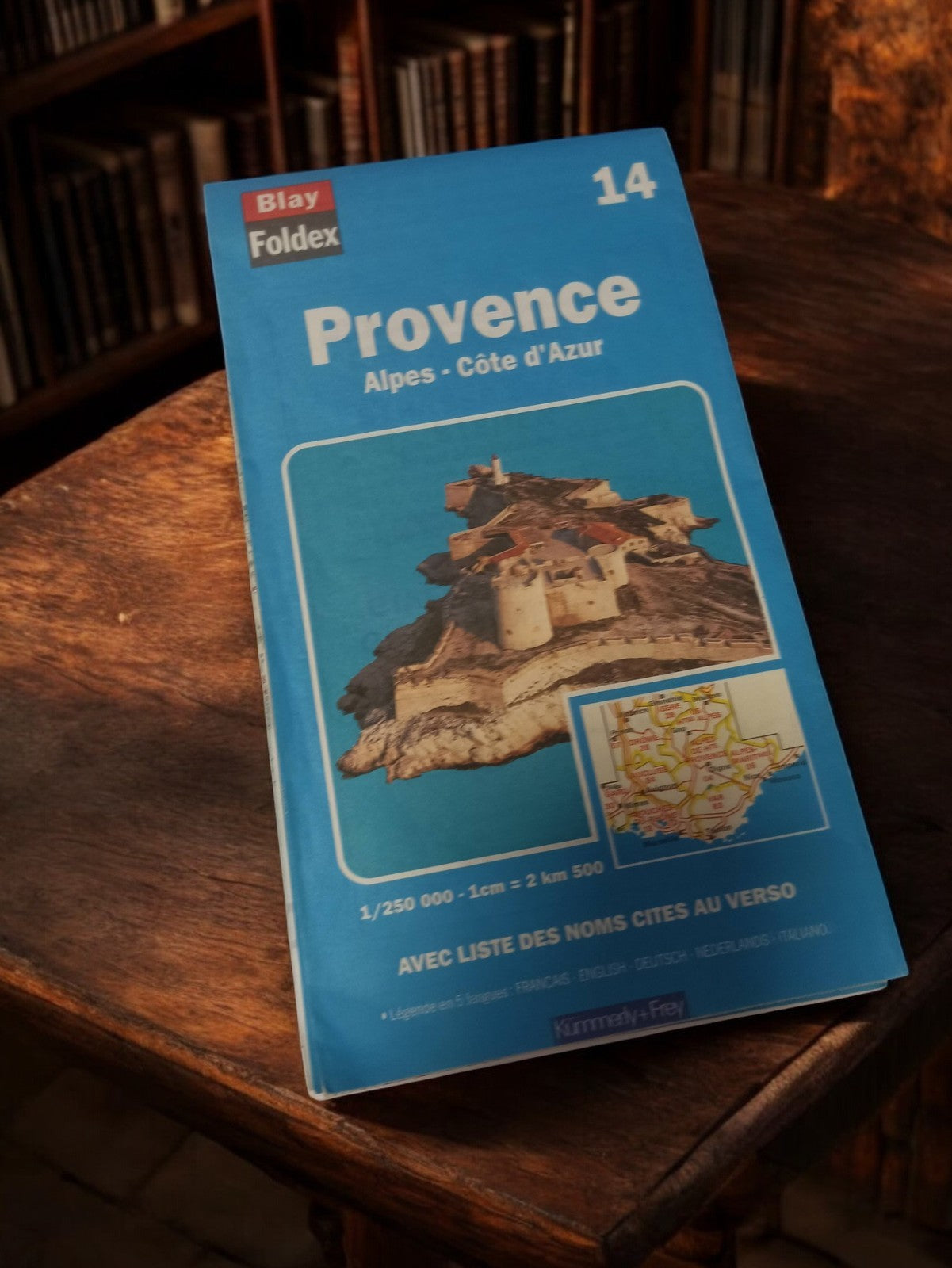 Carte routière vintage Blay Foldex Provence Alpes Côte d’Azur n°14 rétro déco