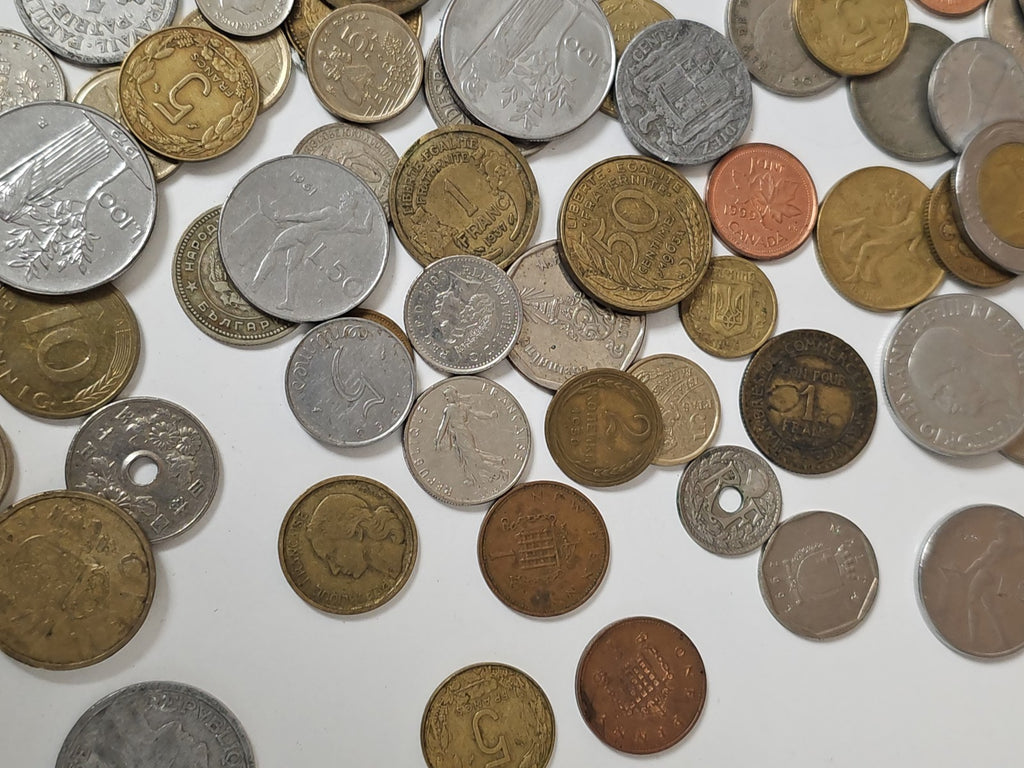 Gros lot vintage de pièces anciennes diverses pour collection, bricolage ou déco