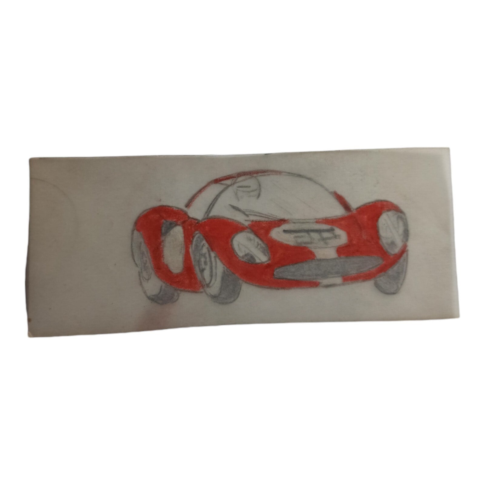 Dessin original voiture Scalextric Dinky Toys calque rouge plan conception 10 cm