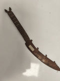 Coupe-papier ancien militaire WW1, métal patiné, lame décorative, époque XXe