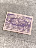 Billet ancien 50 Heller Waidhofen an der Thaya violet notgeld Autriche