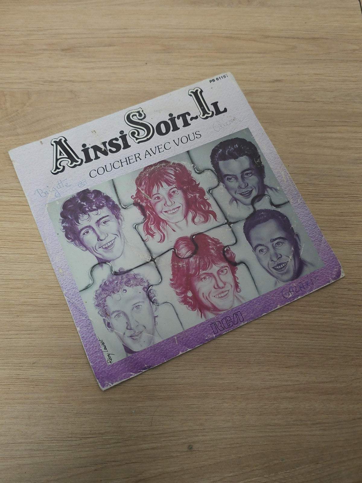 Vinyle 45 tours vintage "Ainsi soit-il" disque ancien rétro collection musique