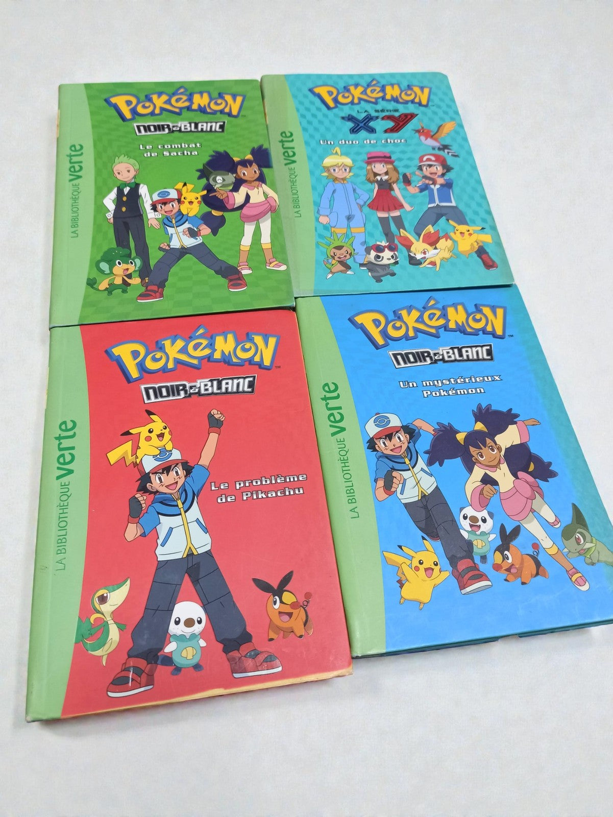 Lot 4 livres Pokémon Bibliothèque Verte romans jeunesse aventures français