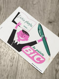 Ancienne publicité BIC, affiche illustrée vintage, écriture propre, années 60