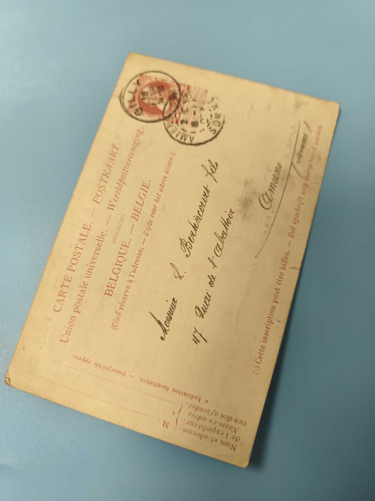 Ancienne carte postale France fin XIXe philatélie timbre oblitéré rare