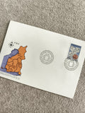 Lettre FDC Finlande 1985 armoiries carte 1635 philatélie timbre cachet Helsinki