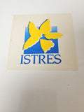 Vintage grand sticker publicitaire ancien Istres déco rétro collection affiche