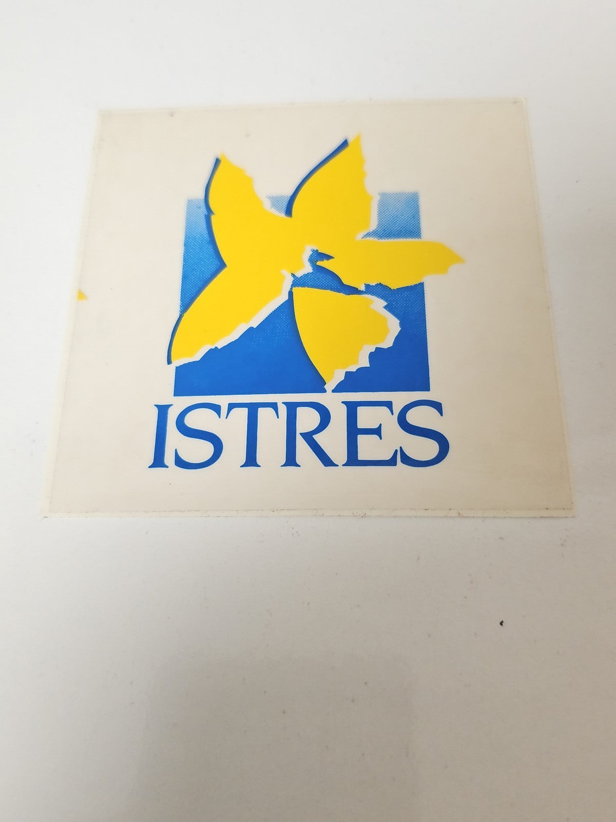 Vintage grand sticker publicitaire ancien Istres déco rétro collection affiche