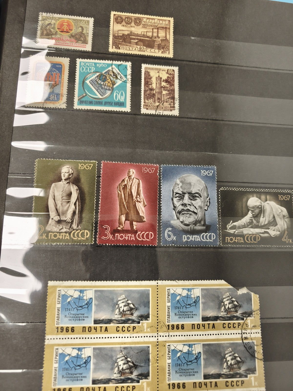 Lot anciens timbres oblitérés URSS CCCP années 1960-1967 philatélie collection