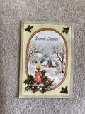 Carte postale Bonne Année hiver bougie paysage neige CPA