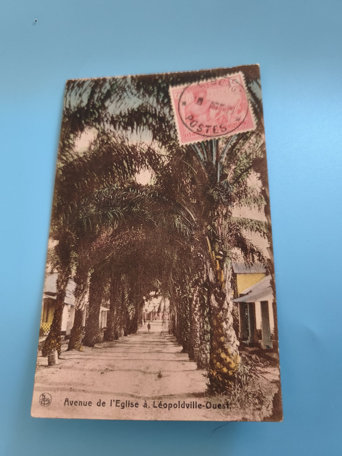 Carte postale ancienne vintage église Léopoldville Ouest Congo collection rétro