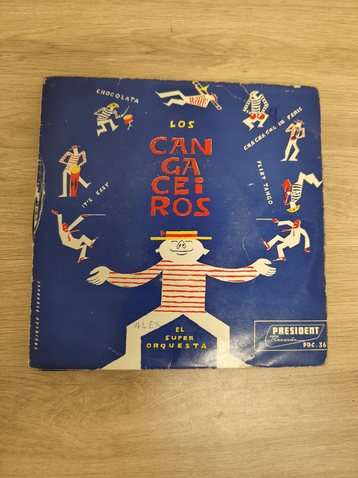 Vinyle 45 tours Los Cangaceiros El Super Orquesta pochette bleue Président