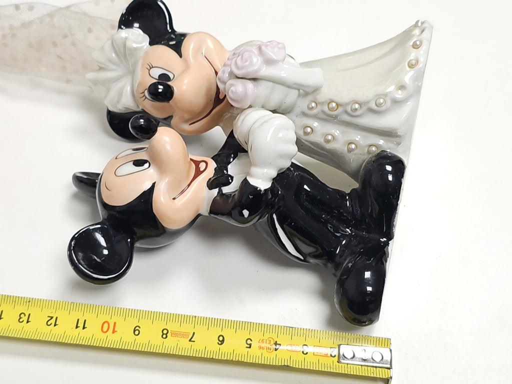 Figurine porcelaine Disney 5" Minnie et Mickey mariage tango Sri Lanka déco cade