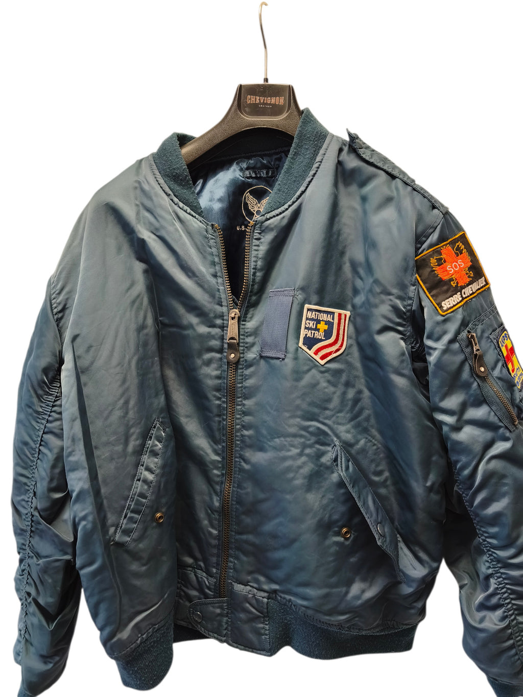 Blouson vintage homme XL style aviateur ancien US Air Force Serre Chevalier rétr