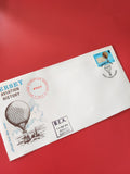 Enveloppe philatélie Jersey Aviation History timbre montgolfière cachet 1973