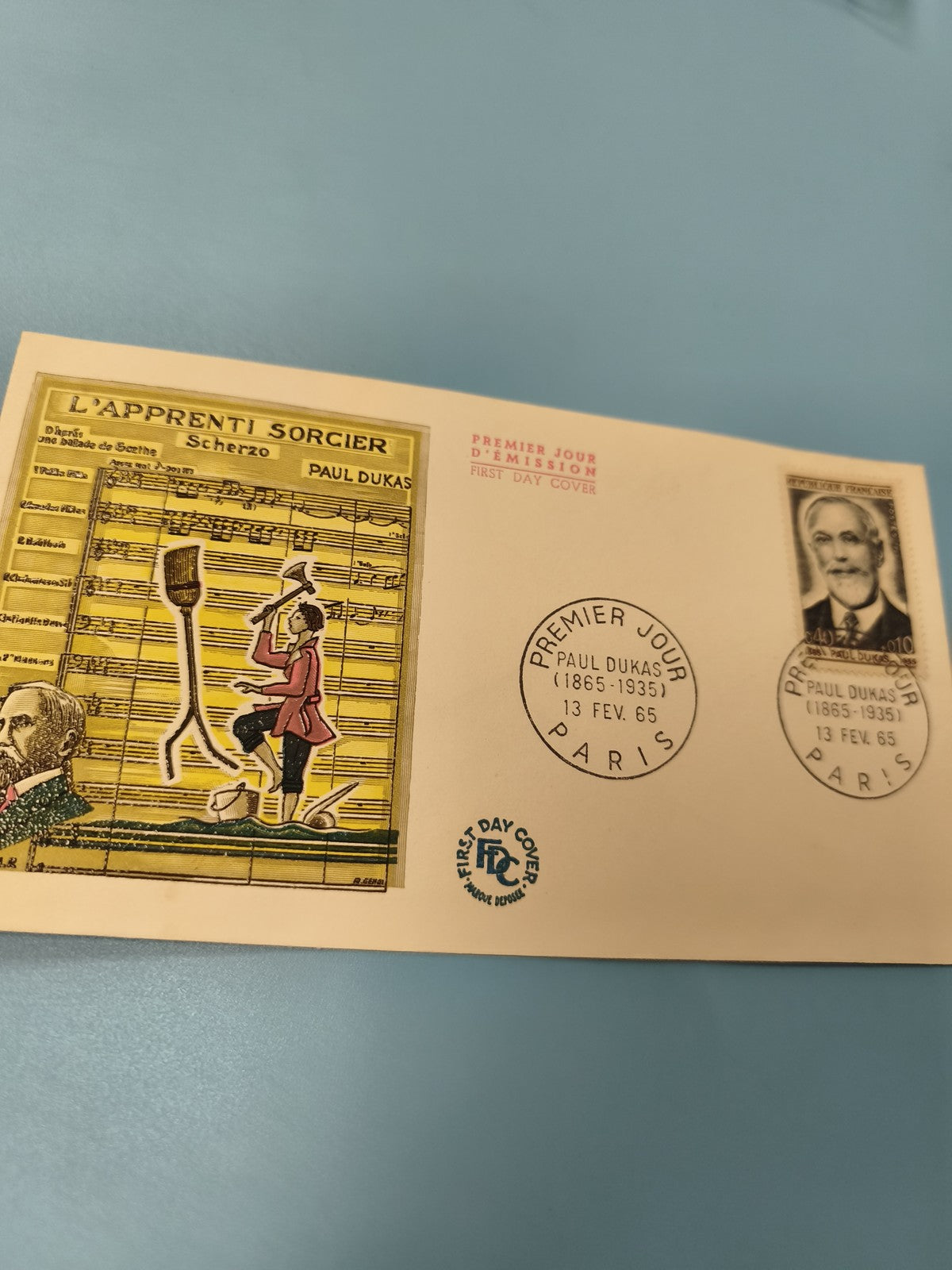 Enveloppe FDC Premier Jour Paul Dukas L?Apprenti Sorcier Timbre Paris 1965