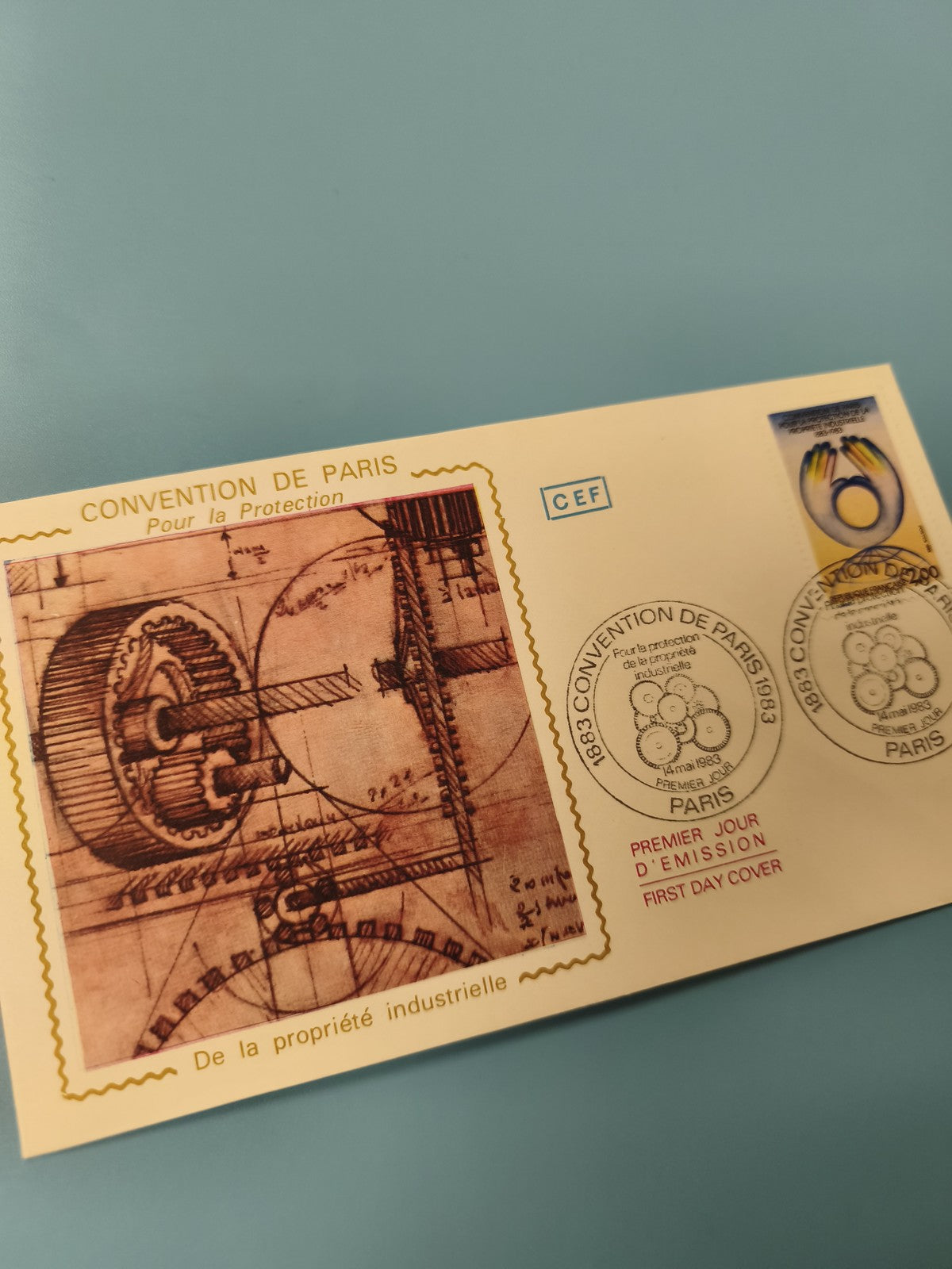 Enveloppe premier jour émission FDC Convention de Paris dessin technique (Ref 11