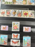 Timbres anciens Laos 1983-1984 fleurs papillons oblitérés philatélie vintage