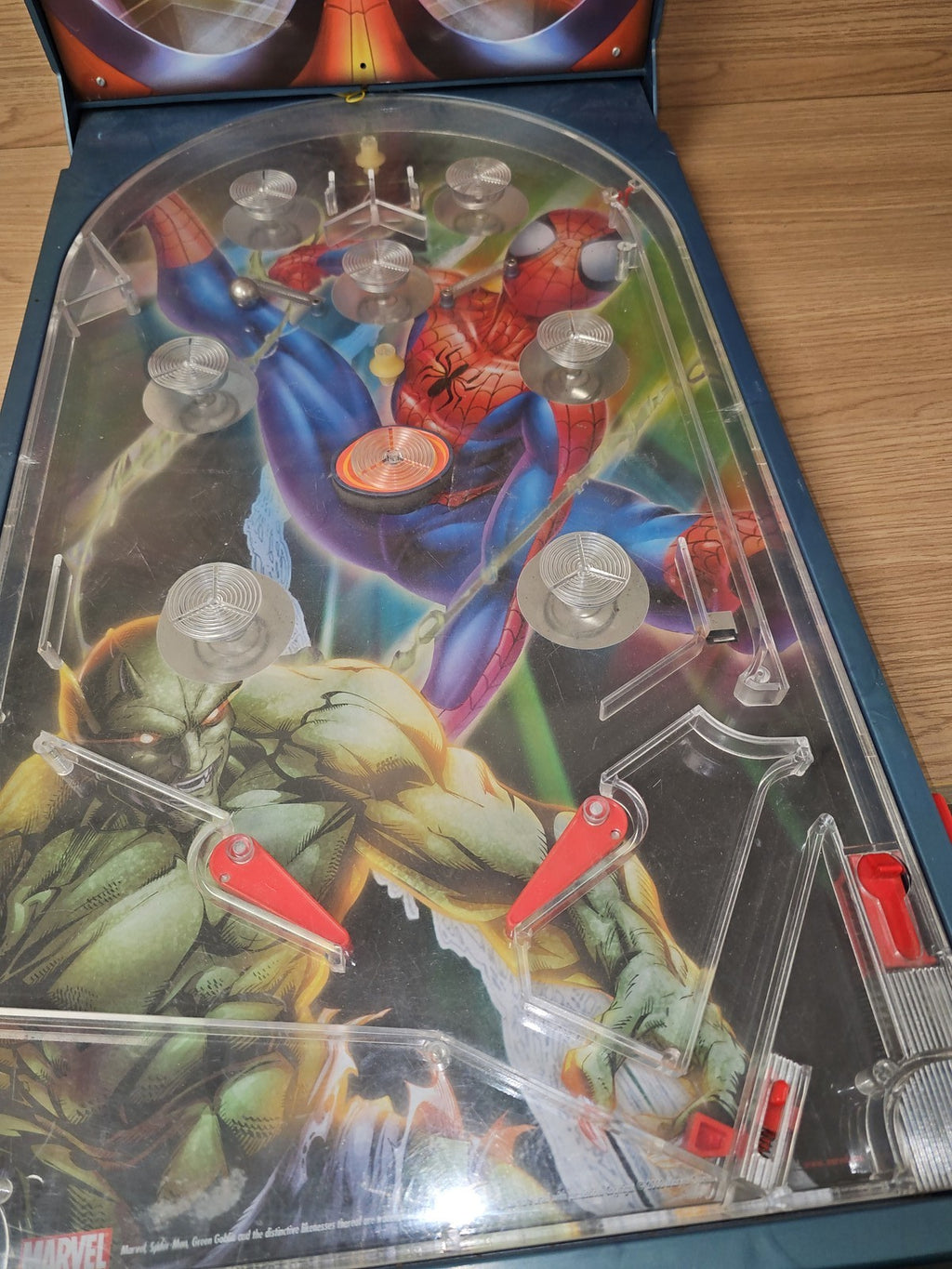 Flipper rétro Spider-Man 2003 ancien jeu de table vintage Marvel occasion collec