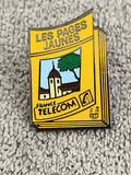 Pin's vintage Les Pages Jaunes France Télécom logo livre jaune rétro pub