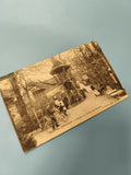 Ancienne carte postale animée Robinson arbre cabane vélo vintage collection