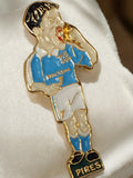 Pin's vintage OM Pires bleu blanc doré Olympique de Marseille football ancien
