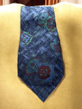 Cravate vintage Belvedere bleu motifs géométriques élégants rétro