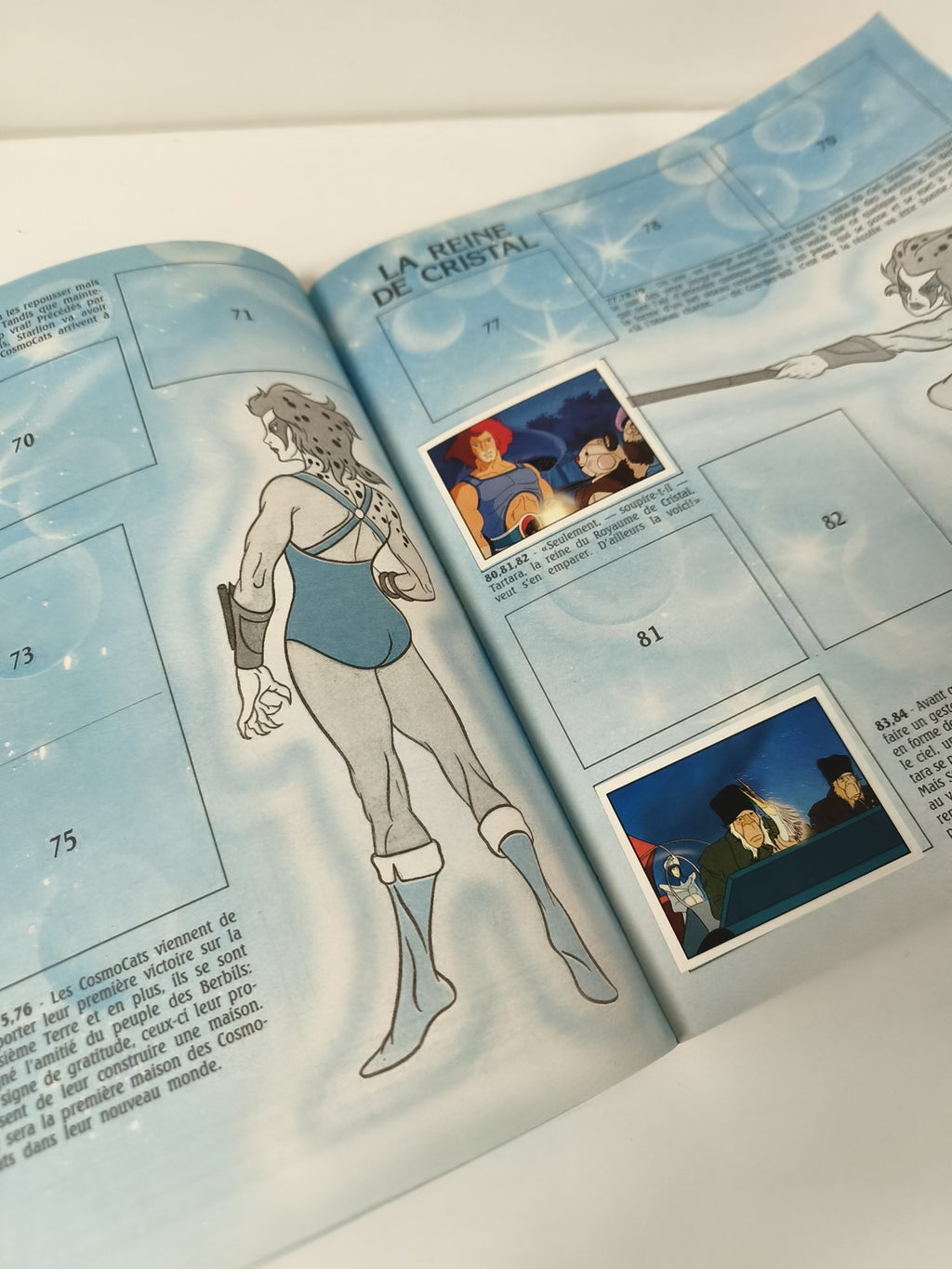 Vintage album Panini Cosmocats 1986 incomplet, couverture verte, dessin animé cu