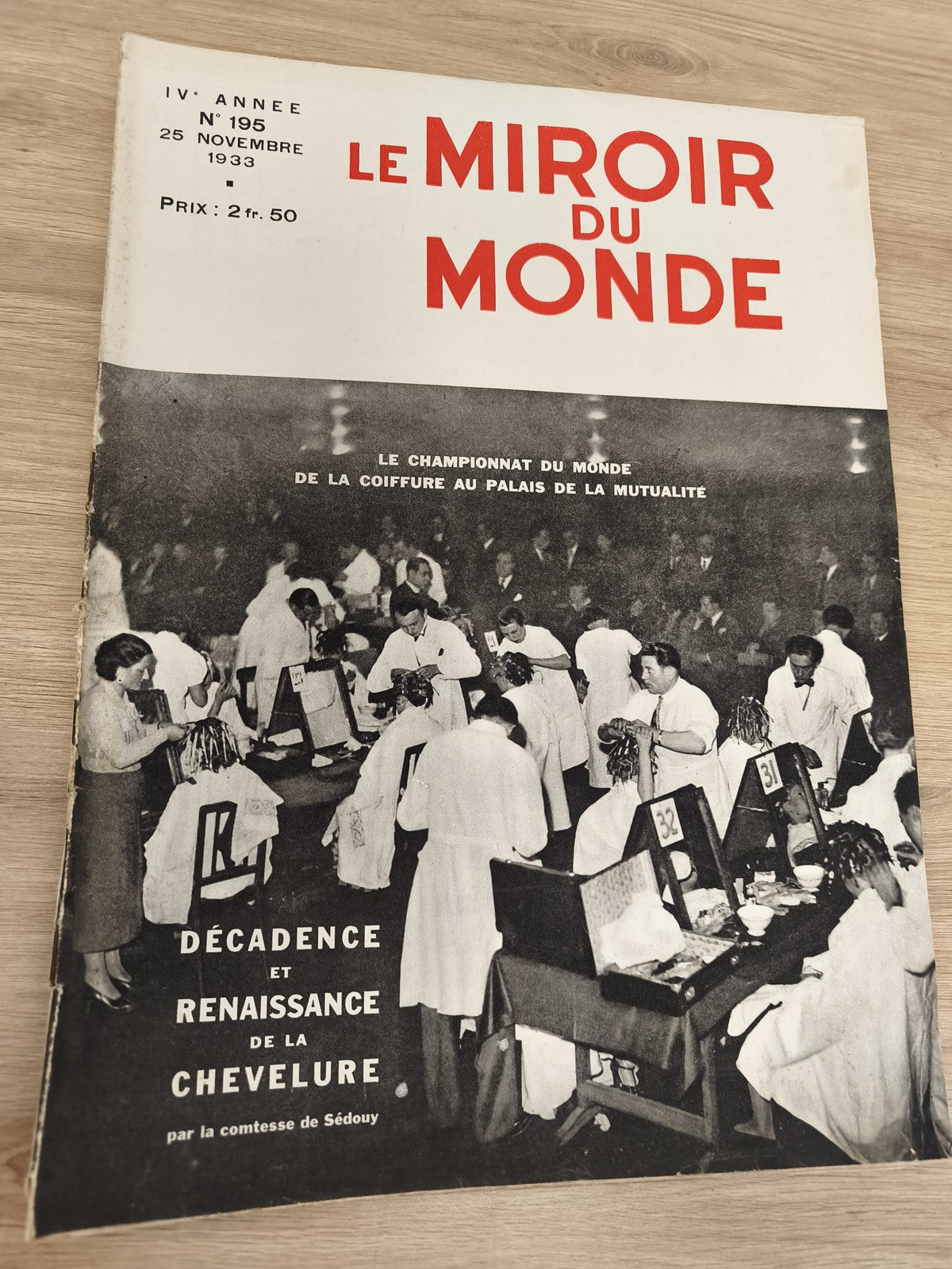 Ancien journal Le Miroir du Monde 1933 déco vintage coiffure collection