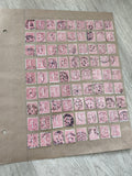 Gros lot ancien timbres Marianne 10c rose oblitérés, planche philatélie étude