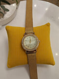 Montre femme vintage dorée cadran strass rétro Quartz non testée