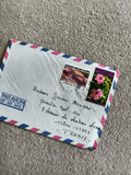 Lettre affranchie Congo timbres 25F hibiscus enveloppe avion philatélie